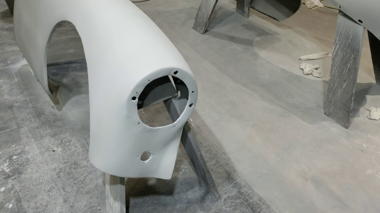 1958 MGA Restoration 16i Block Sanding Respray Front Fenders YouTube