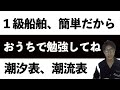【船舶免許】潮汐潮流、一級船舶の簡単取得、独学でとるなら勉強はここで