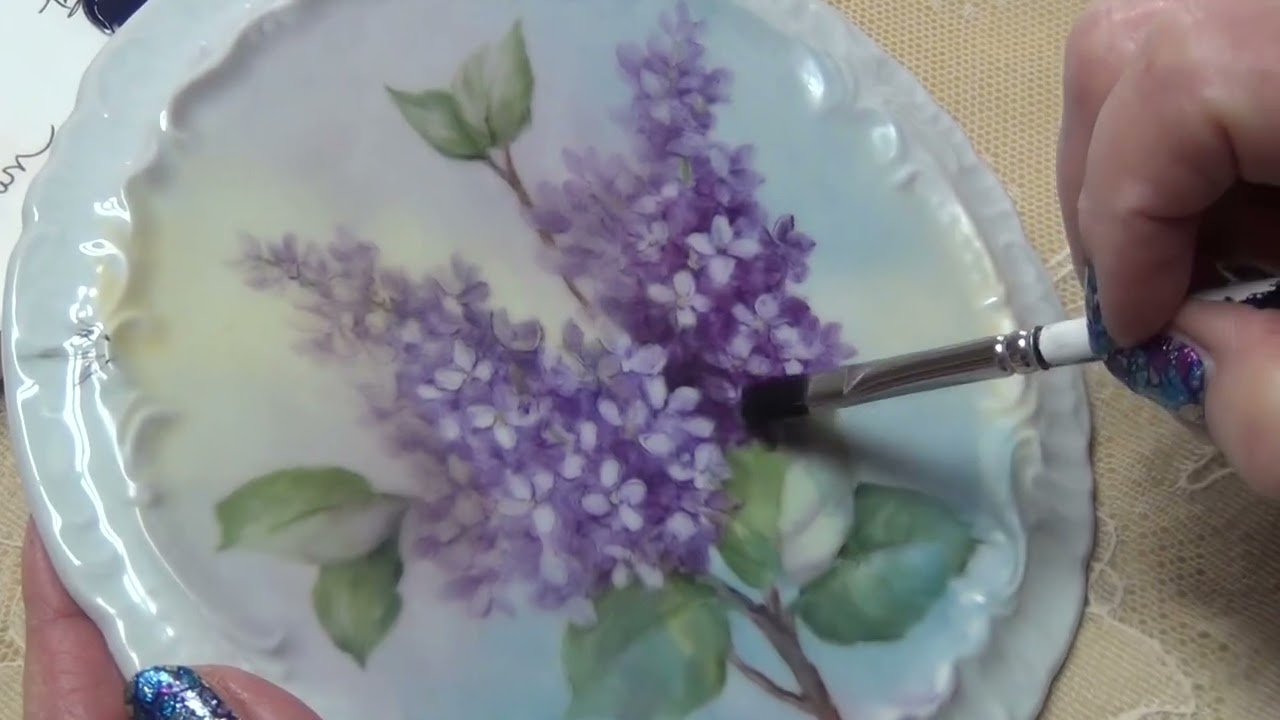 Porcelain Painting: Background Wash for Lilacs