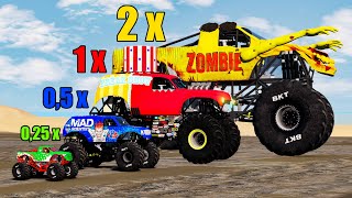 Big vs Medium vs Small Monster Trucks #2 - Beamng drive