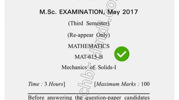 May 2017 Dcrust MSc Mathematics 3rd Sem Mechanics of Solids Question Paper