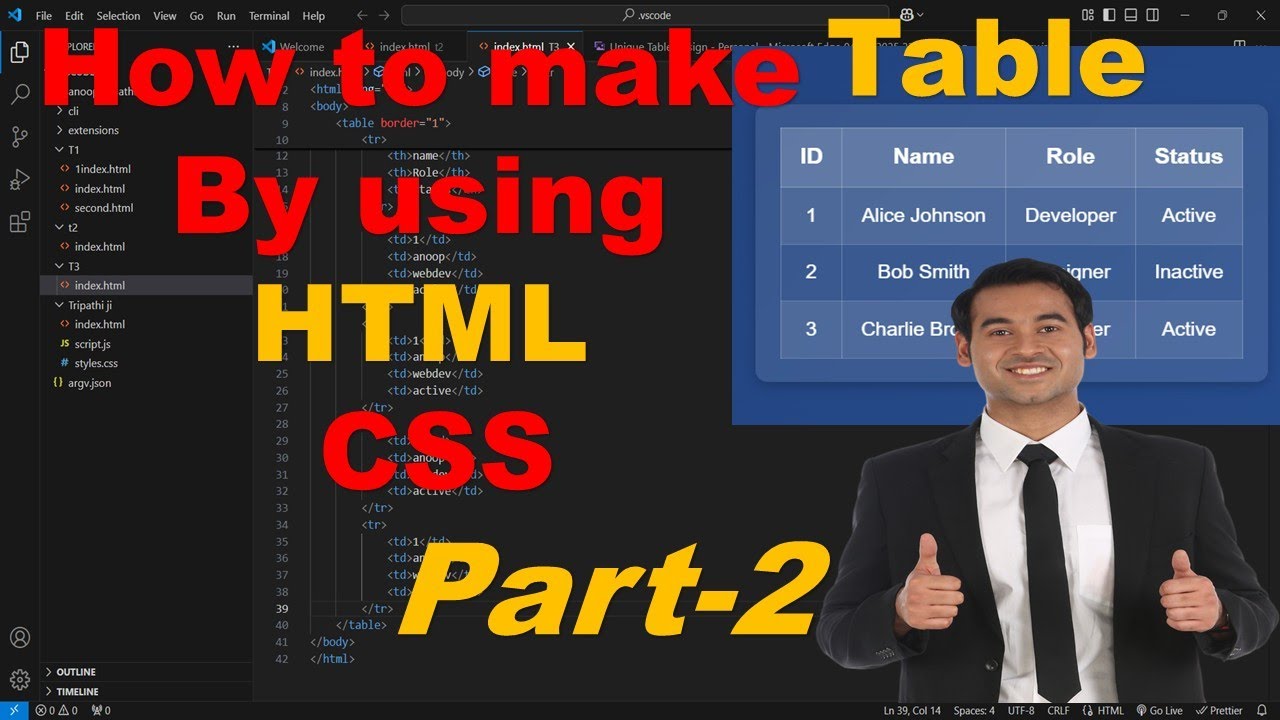 how to make table using html / how to make table using html and CSS ...