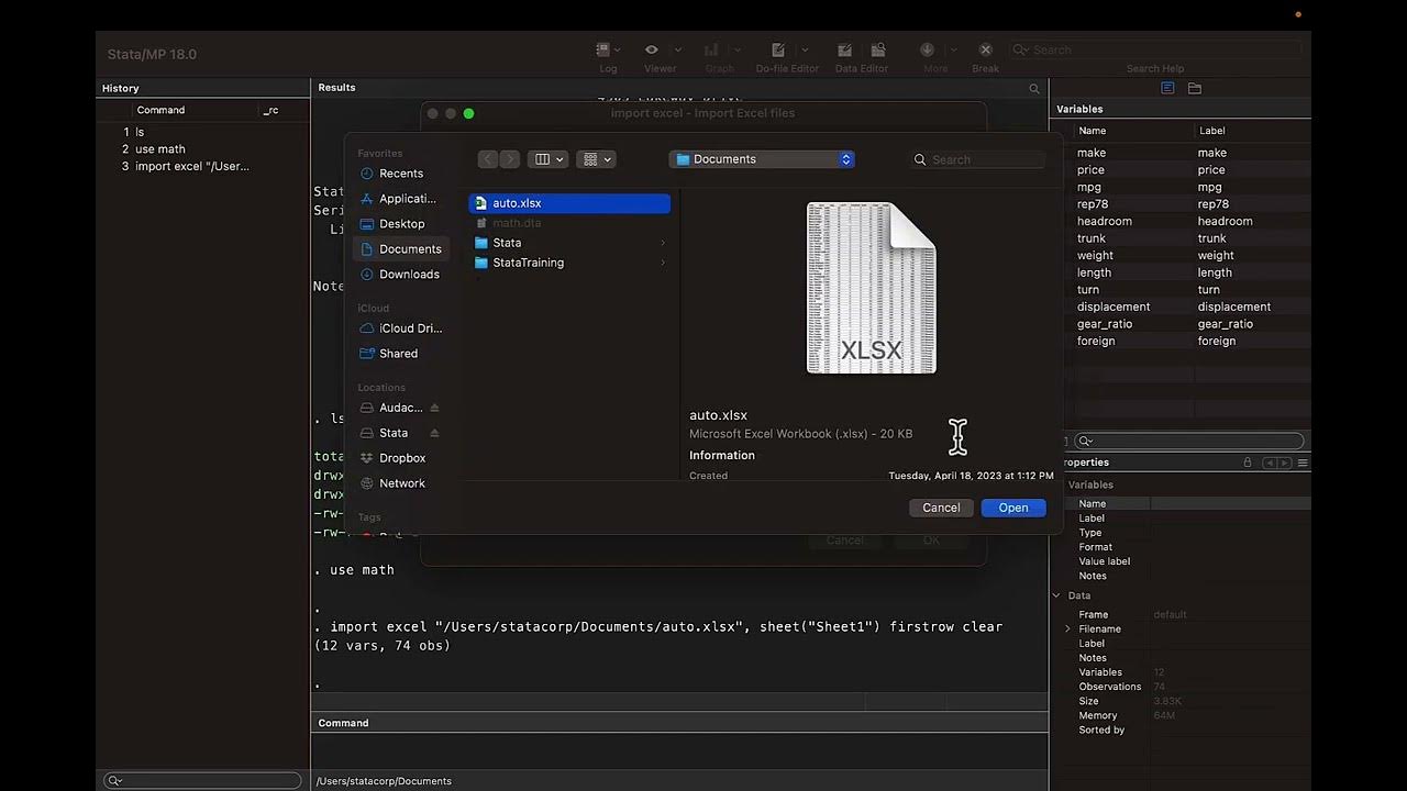 Import excel data into stata youtube
