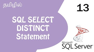 SQL SELECT DISTINCT Statement  | Tutorial in Tamil | Tamil Programmer