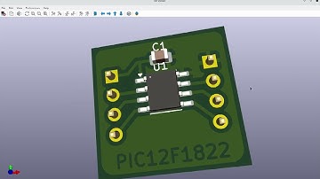 3D view of a PCB designed in KiCAD.