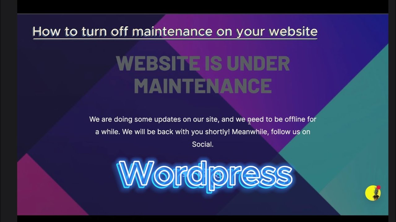 How to Turn Off Maintenance Mode In Your Website l How To Deactivate ...