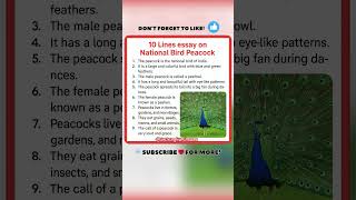10 Lines Essay On National Bird  10 Lines On Our National Bird Peacock  10 Lines On National Bird