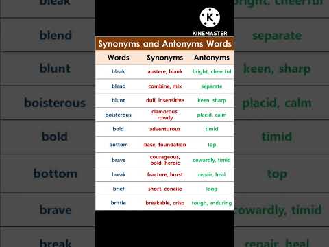 Video: Betyr antonym motsatt?