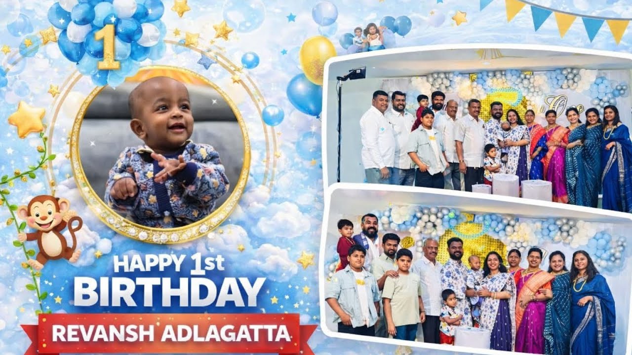 Revansh Adlagatta 1st Birthday Celebration 🎂 | Family Moments & Blessings