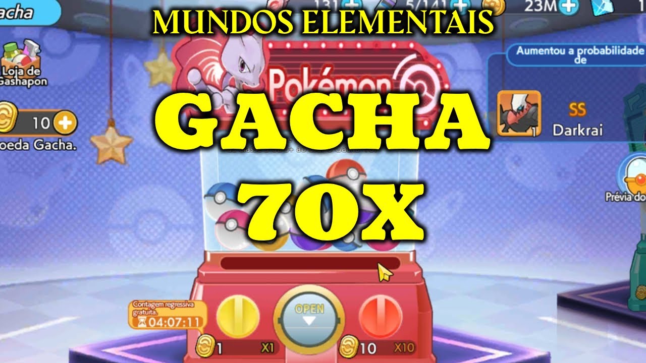 70 TIROS NO GACHA E PEGUEI SÓ MER... MUNDOS ELEMENTAIS
