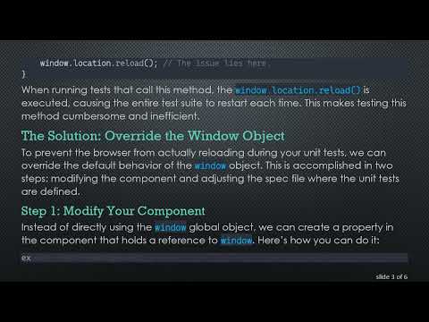 How to Skip window.location.reload in Angular Unit Tests