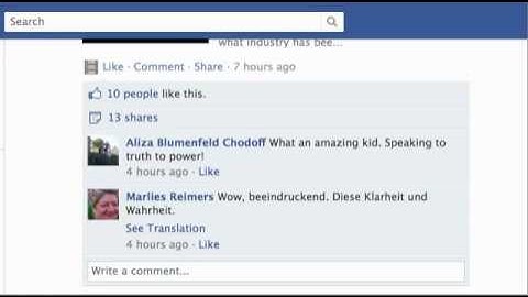 FaceBook Translation Feature