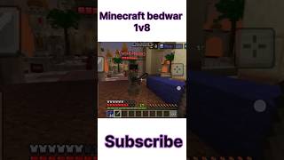 Minecraft bedwar unbelievable 1v8 clutch #shorts