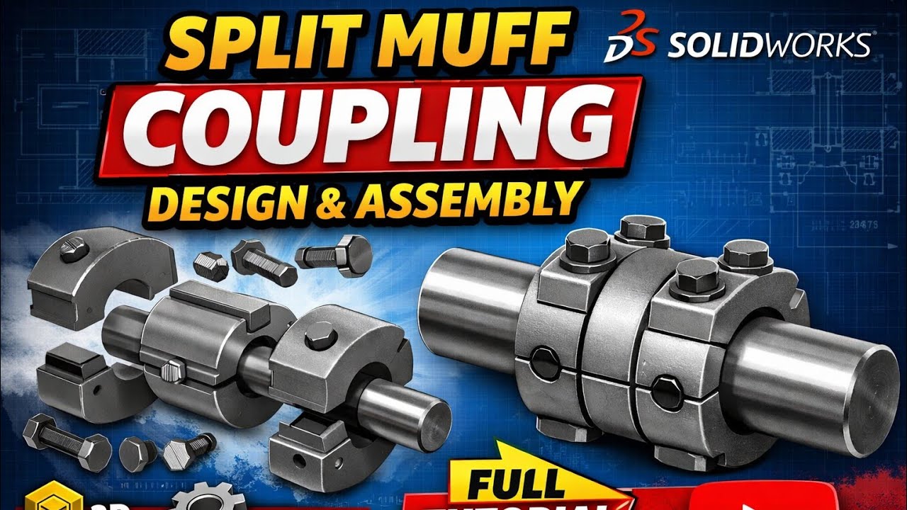 Split Muff Coupling Design And Assembly In SolidWorks | Mechanical ...