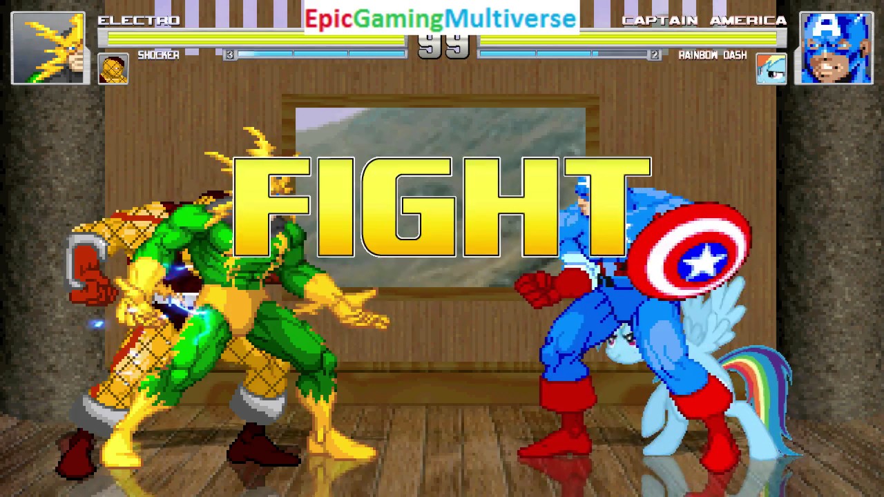 Shocker And Electro VS Captain America And Rainbow Dash In A MUGEN ...