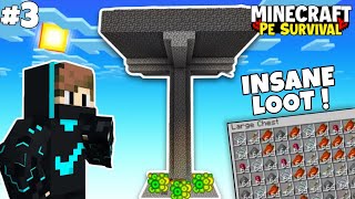 I made unlimited loot and Xp farm in my survival world || Minecraft pe survival series #3