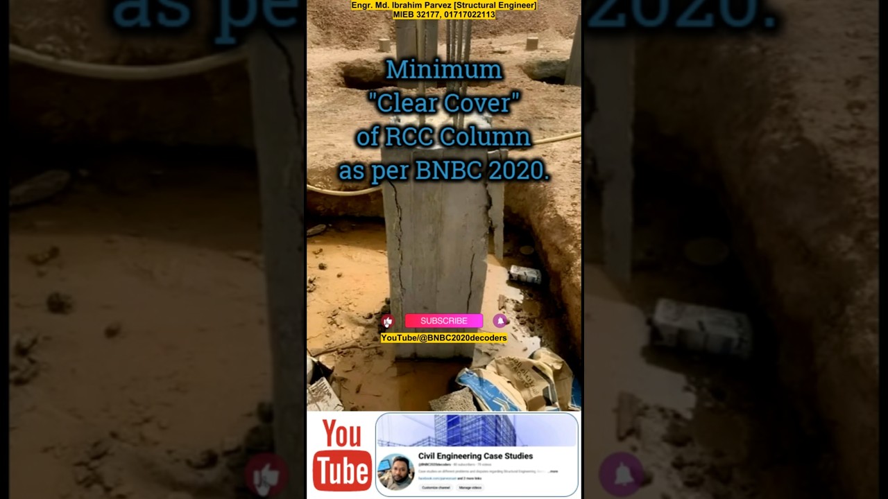Minimum Clear Cover of RCC Column as per BNBC 2020. 