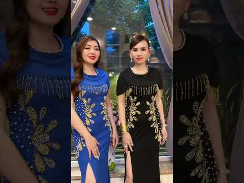 Đầm Xẻ Tà Dáng Tay Choàng Đính Đá Sang Trọng Trung Niên - Quỳnh Anh Luxury Fashion - 0938.171.599