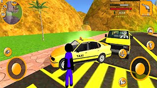 Drive Stickman Police Taxi in Mafia City - Polisi Stickman Mengemudi Taxi - Game Android screenshot 1