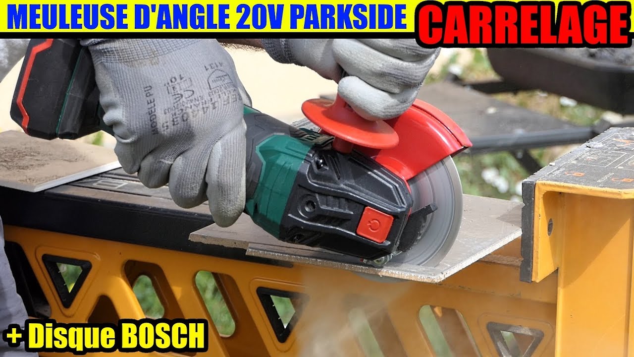 meuleuse d'angle 20v PARKSIDE LIDL PWSA 20LI TEST COUPER