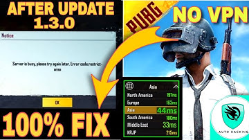 how to fix restricted area code error in pubg mobile after update|@autohacking| pubg update|1.3.0