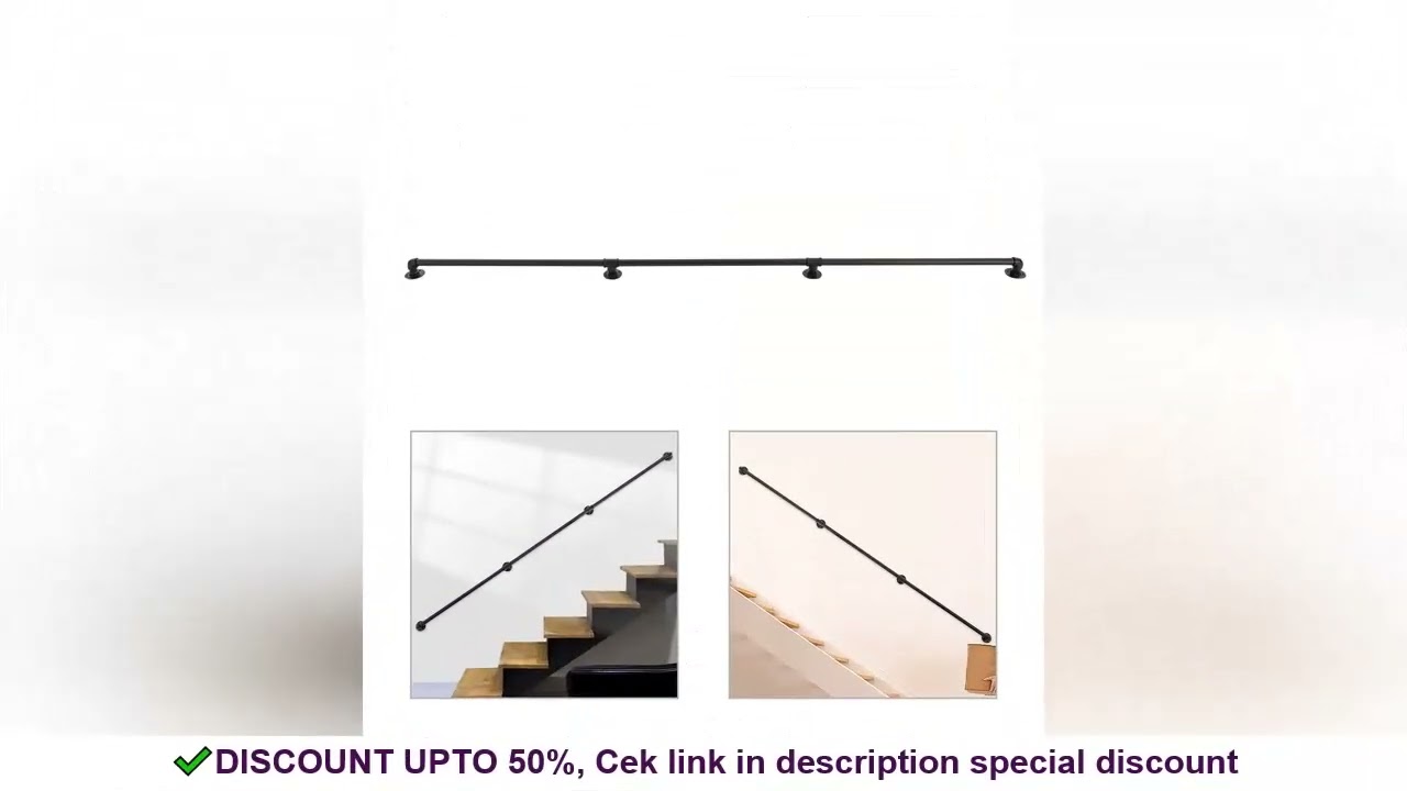9FT Three-Stage/5FT Two-Stage Metal Staircase Handguard Railing Non-Slip Galvanized Iron Pipe Handra