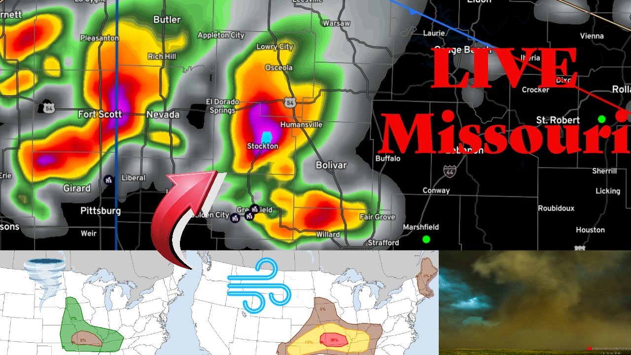 LIVE - MISSOURI SEVERE WEATHER THREAT - LIVE STORM CHASING - YouTube