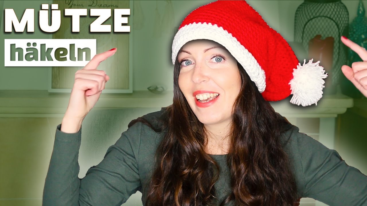 Weihnachtsmann Mütze häkeln für Weihnachten