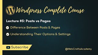 Lecture 5 | Posts vs Pages in WordPress | Urdu Tutorial for Beginners
