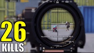 M416 WITH 6X SCOPE IS THE BEST! | 26 KILLS SOLO VS SQUAD | PUBG MOBILE screenshot 1
