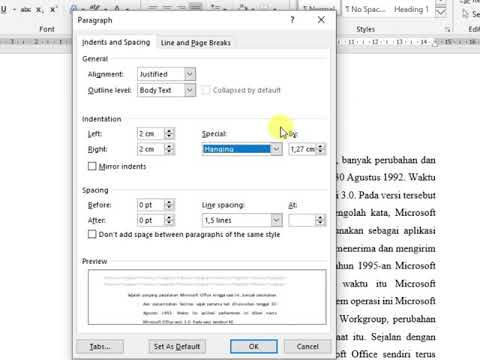 Cara Mengatur Indentasi Pada Ms.Word