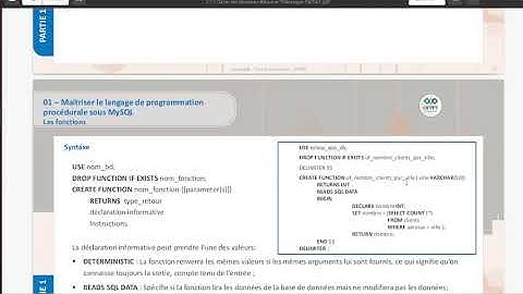 Gestion des données (Vidéo 1) : Les fonctions intégrées , UDF en Mysql