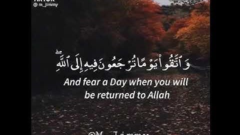 واتقوا يوما ترجعون فيه الى الله 💙 #قرأن #تلاوة