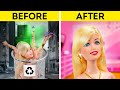 Barbie transformation  barbie doll makeover hacks and crafts 