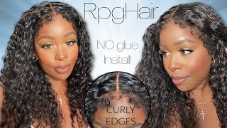 100% GLUELESS, VACATION READY! CURLY EDGES UNDETECTABLE NATURAL 13X6 CURLY WIG + STYLING RPGHAIRWIG