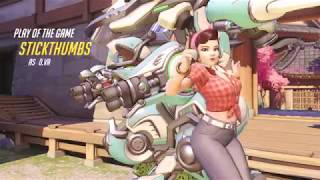 Stickthumbs: POTG: D.Va: Hanamura- Ultimate Self-Destruct, 4 player multi-kill.