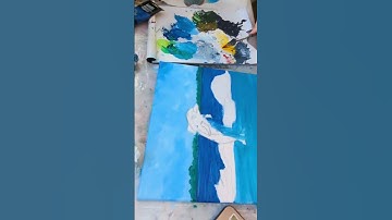 Dolphin Acrylic Painting Process, Timelapse Oceanic Painting Tutorial