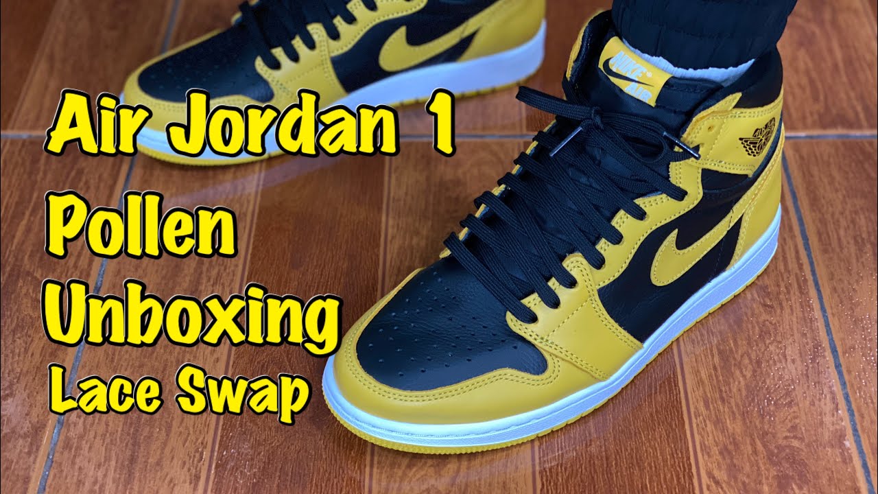 Jordan 1 POLLEN Unboxing + ON FEET w/ LACE SWAP - YouTube