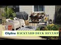 A stunning backyard deck revamp complete with staining