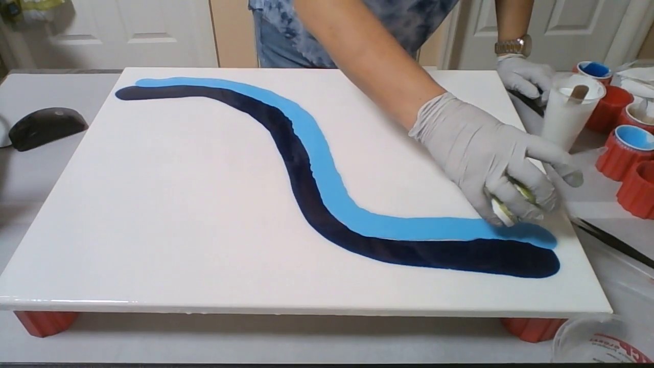66 Lots of cells on this resin art painting using Just Resin, Colour