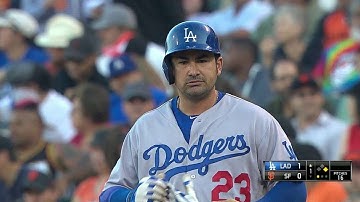 LAD@SF: Adrian singles to right, plates Puig in 1st