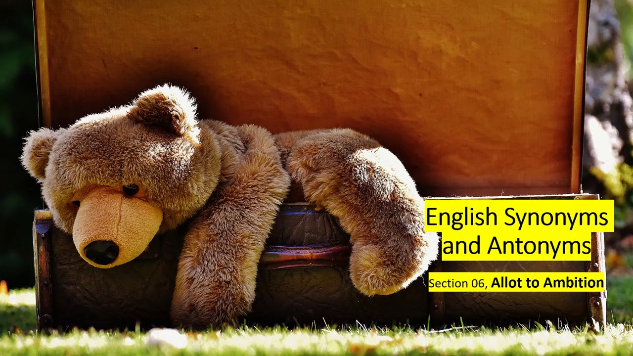 English Synonyms and Antonyms, Section 06 Allot to Ambition YouTube
