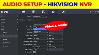 how to setup audio in hikvision nvr on gui interface