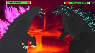 [DC2] Titanus Godzilla vs Godzilla in Hell | ANIMATION with healthbars