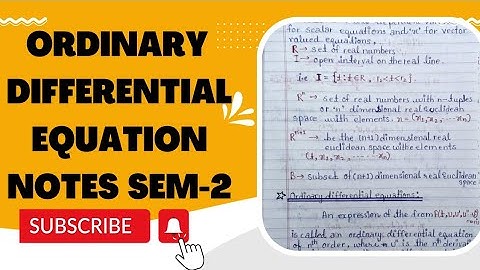 msc maths ordinary differential equation sem2 full notes