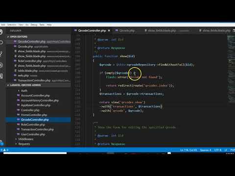 QRCode tutorial   62   payments   add profile menu - Laravel 5.6 full project course