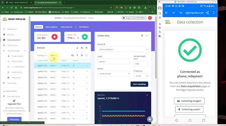 Edge Impulse. Fan speed + anomaly detection