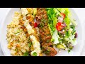 Coconut Cilantro Lime Rice, Chicken Kabob, Lamb Kabob, Garden Salad | Sunday Lunch