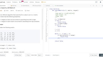 240. Search a 2D Matrix II