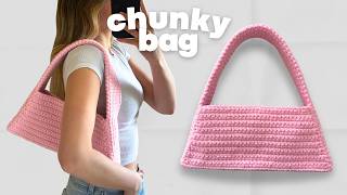 crochet chunky triangle bag tutorial (beginner friendly)